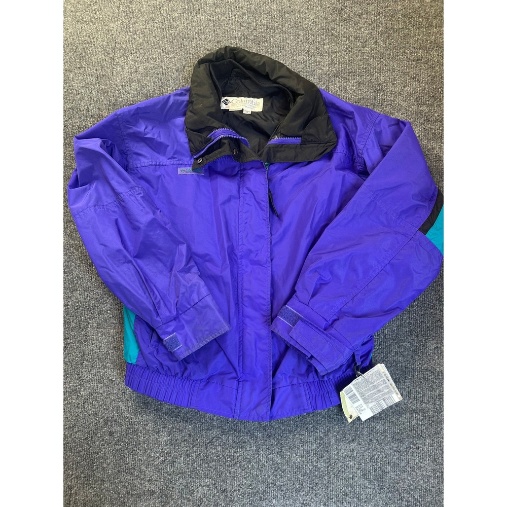 Columbia Bugaboo Ski Jacket Womens M Purple Teal Vintage 90s Retro Oliver Tree